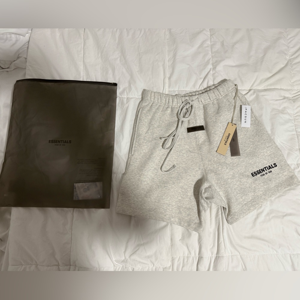 Essentials Light Gray Casual Shorts